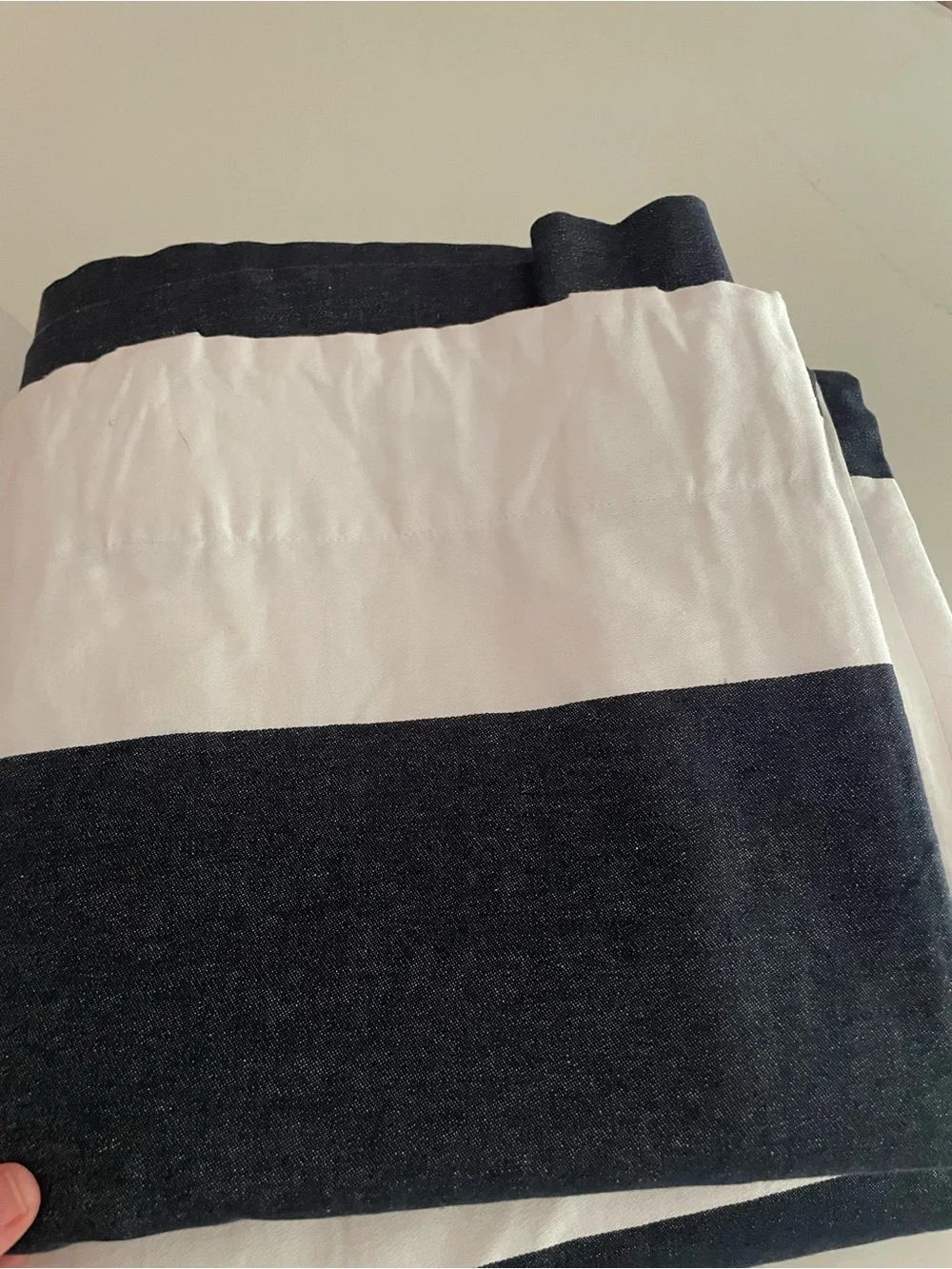 Pottery Barn Cabana/ Rugby Stripe Tab/ Rod Drapes 50x96 pair of 2
